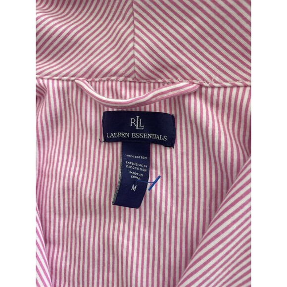 Lauren Ralph Lauren PINK STRIPE Womens Kimono Wrap Knit Robe Large LNC EUC - Picture 5 of 8